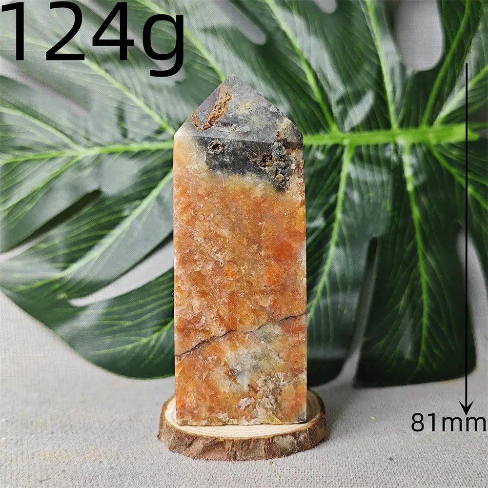 SunStone With Blue Apatite Symbiosis Tower