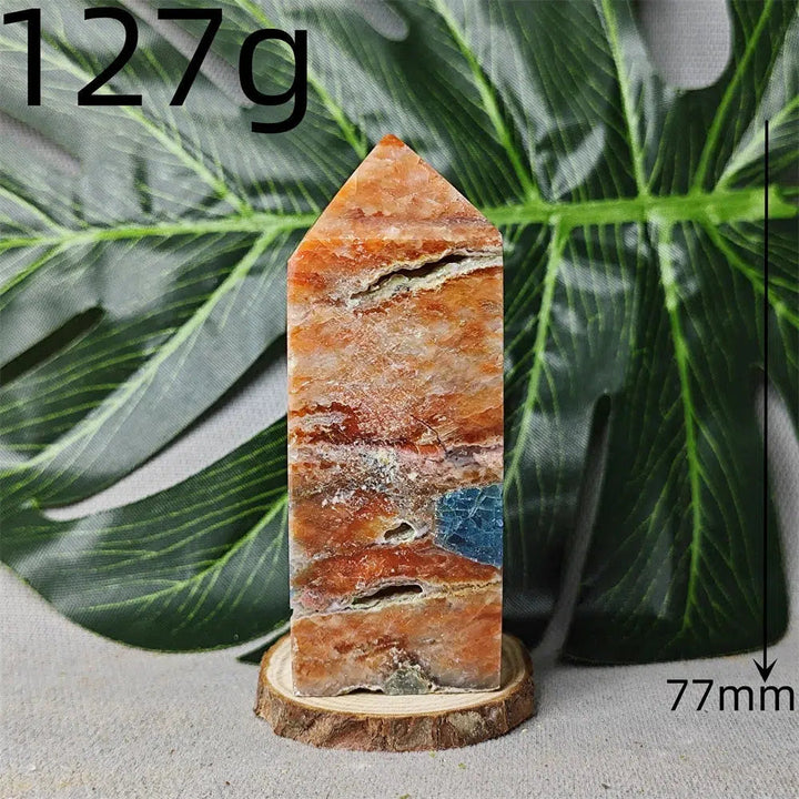 SunStone With Blue Apatite Symbiosis Tower