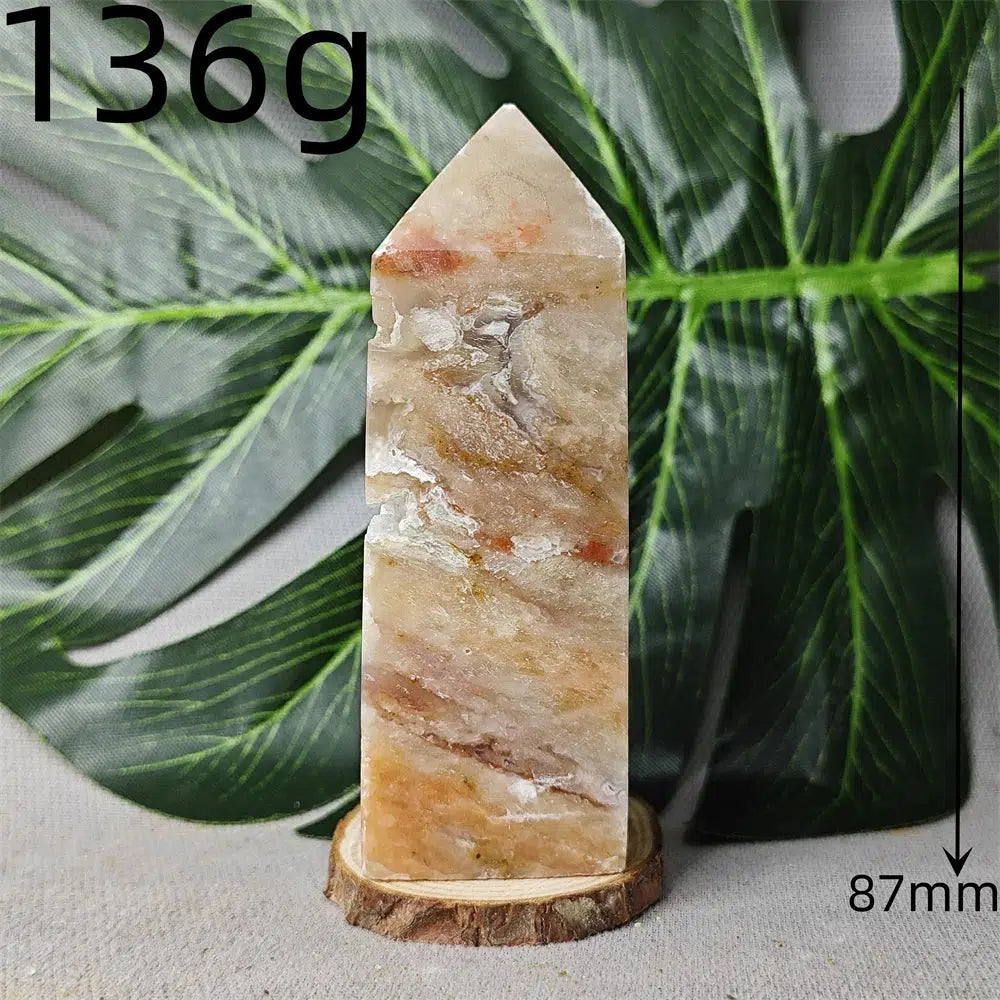 SunStone With Blue Apatite Symbiosis Tower