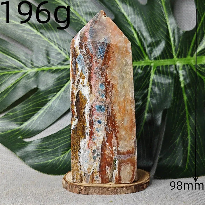 SunStone With Blue Apatite Symbiosis Tower