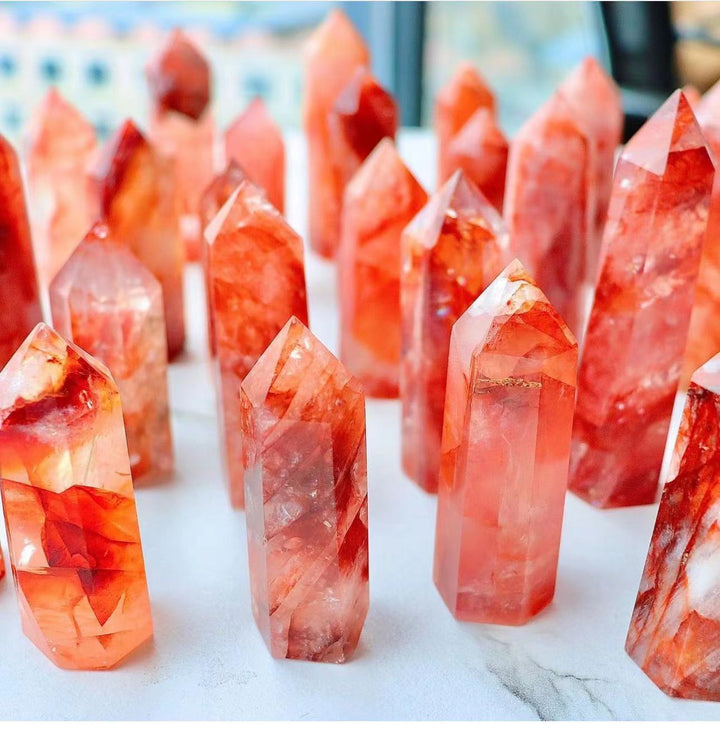 Tall Hematoid 'Fire' Quartz Tower