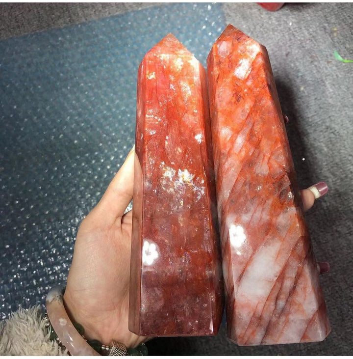 Tall Hematoid 'Fire' Quartz Tower