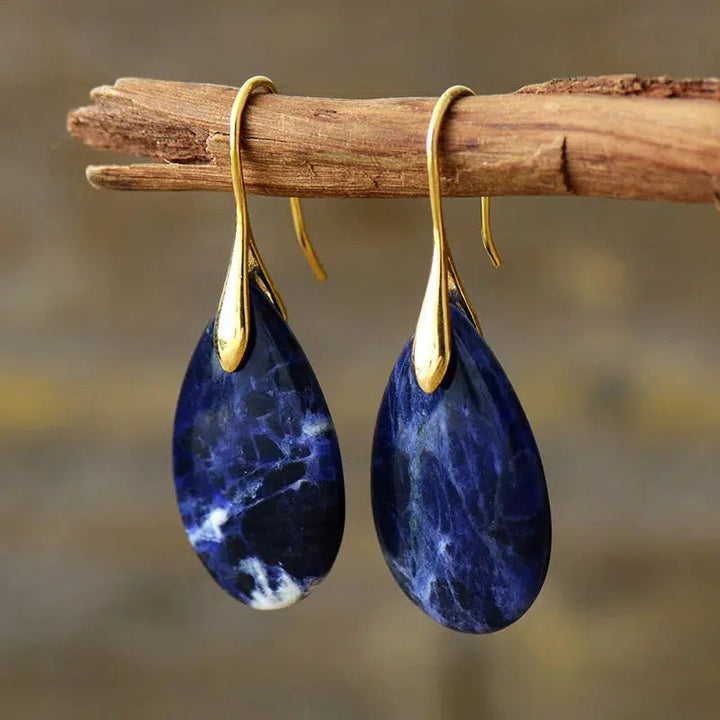 Teardrop Sodalite Dangle Earrings