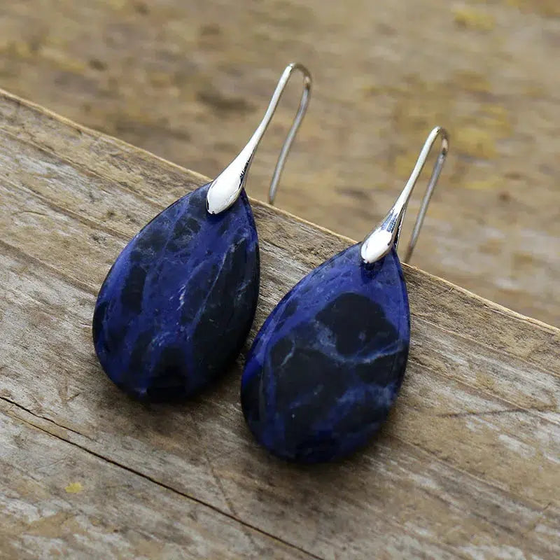 Teardrop Sodalite Dangle Earrings