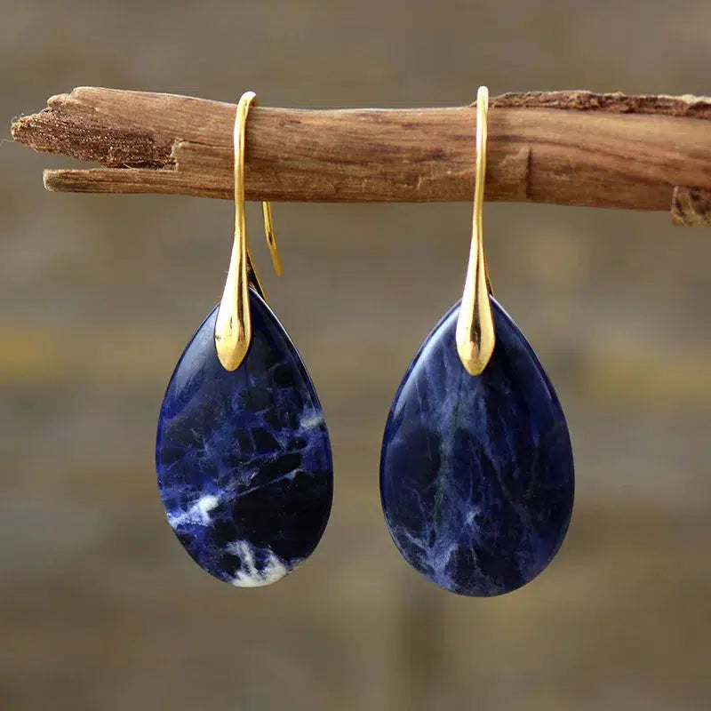 Teardrop Sodalite Dangle Earrings