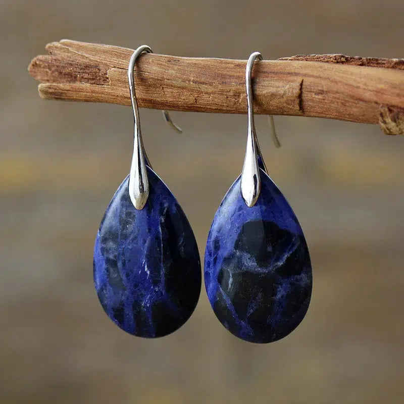 Teardrop Sodalite Dangle Earrings