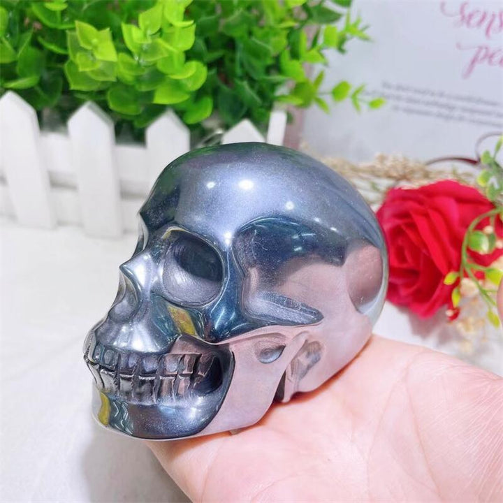 Terahertz Crystal Hand Carved Skull