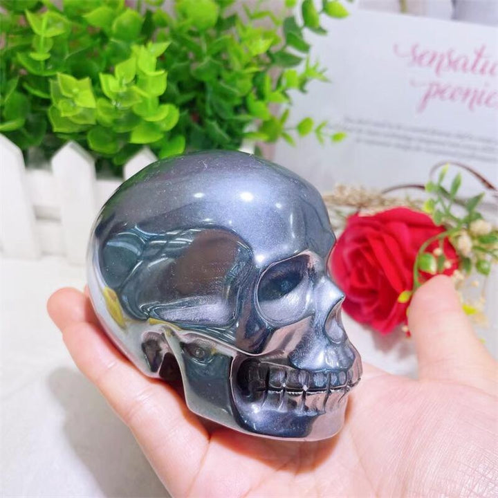 Terahertz Crystal Hand Carved Skull