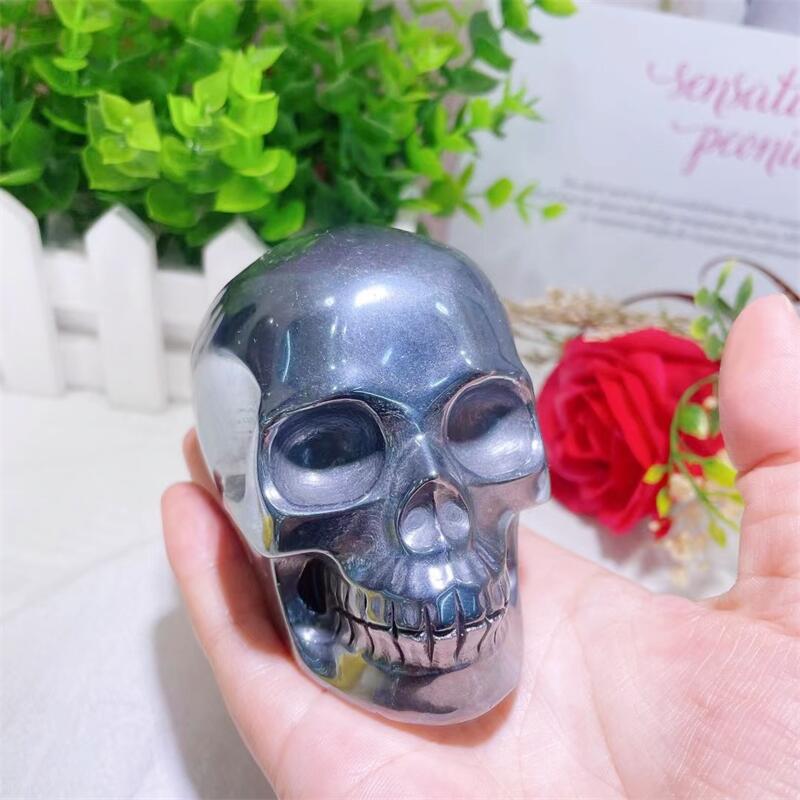 Terahertz Crystal Hand Carved Skull