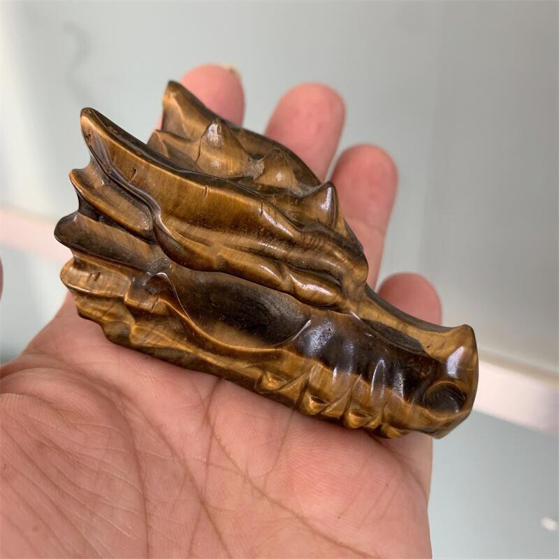 Tiger Eye Dragon Head Skull