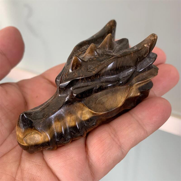 Tiger Eye Dragon Head Skull