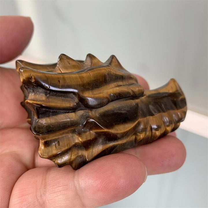 Tiger Eye Dragon Head Skull