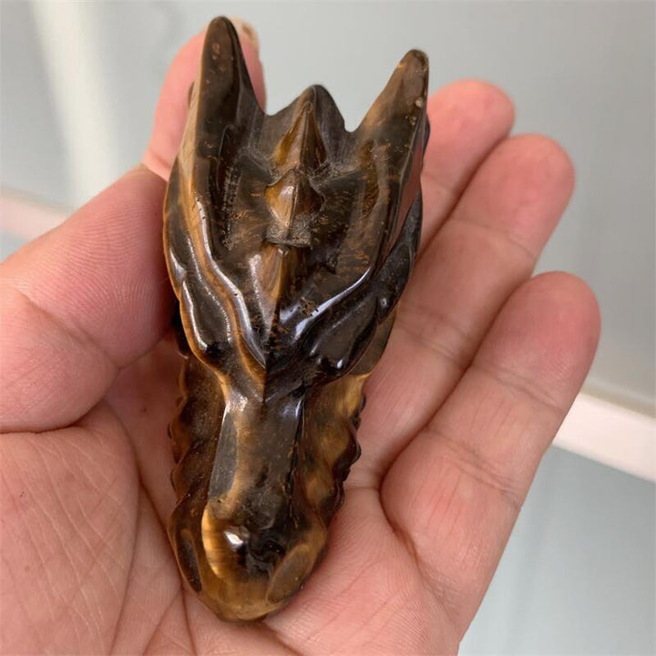 Tiger Eye Dragon Head Skull