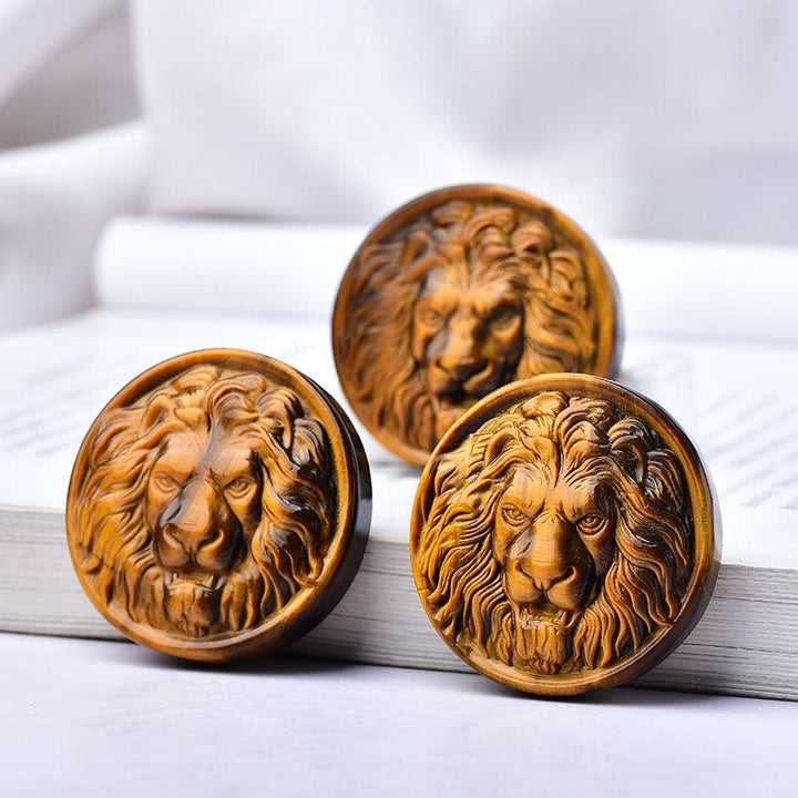 Tiger Eye Lion Carving