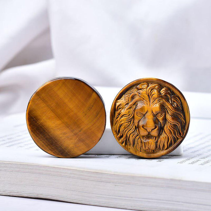 Tiger Eye Lion Carving