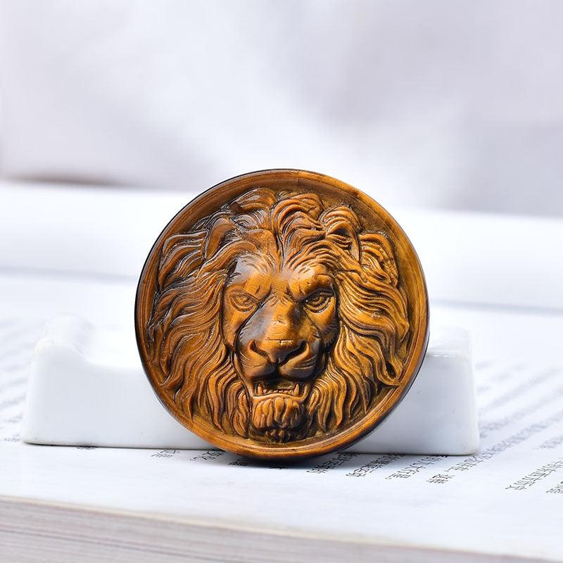 Tiger Eye Lion Carving