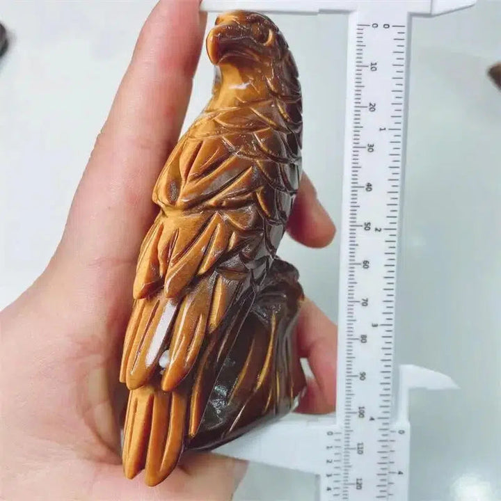 Tiger Eye Stone Eagle Carving