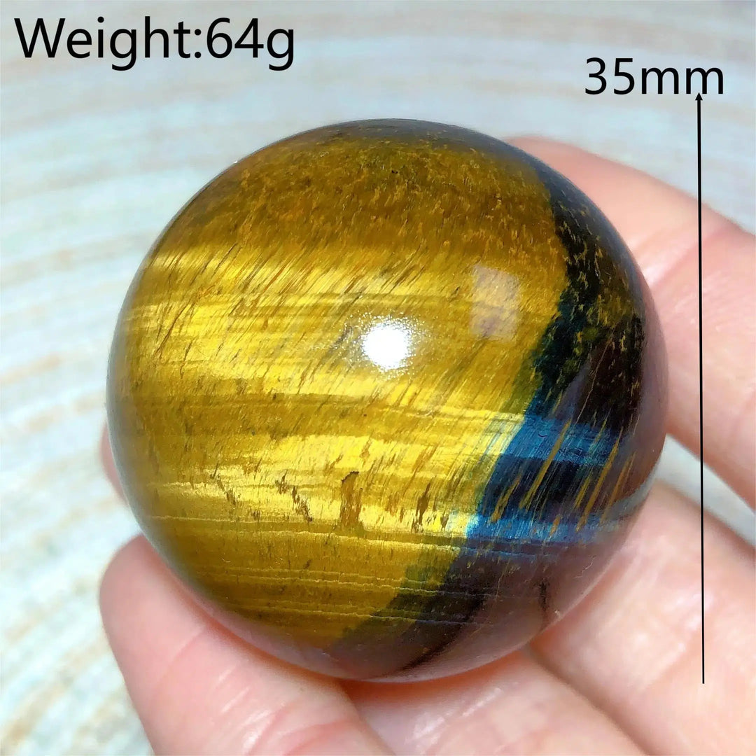 Tiger Eye Yellow & Blue Sphere