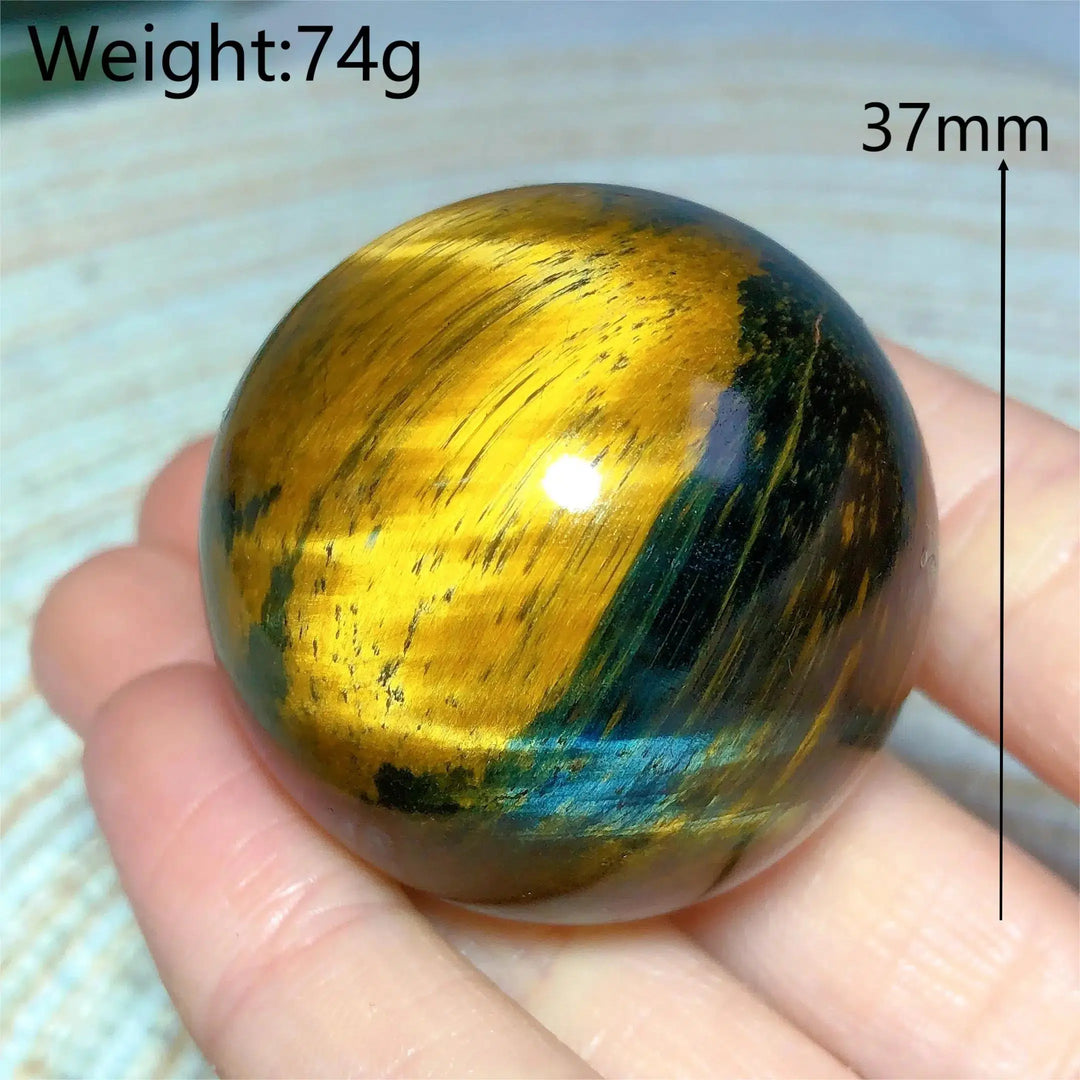 Tiger Eye Yellow & Blue Sphere