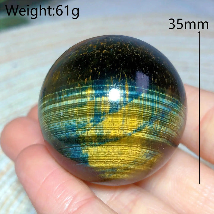 Tiger Eye Yellow & Blue Sphere