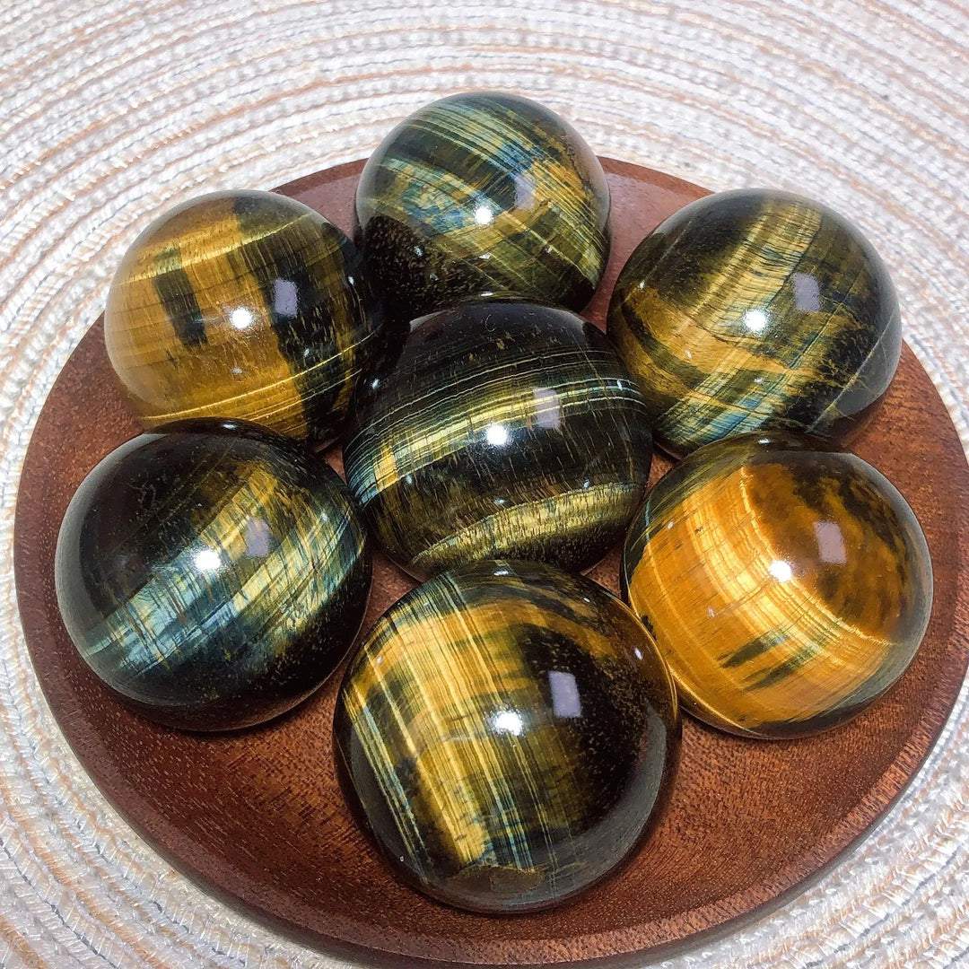 Tiger Eye Yellow & Blue Sphere