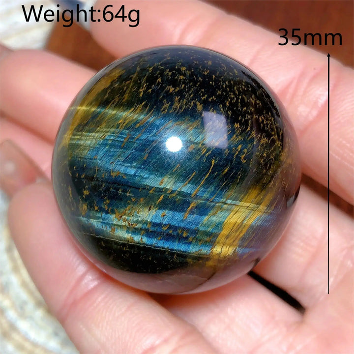 Tiger Eye Yellow & Blue Sphere