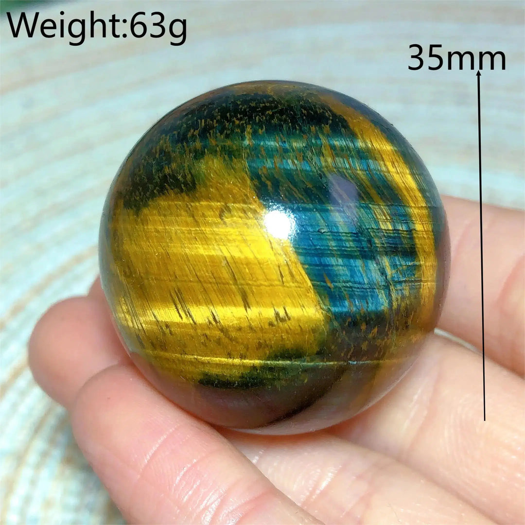 Tiger Eye Yellow & Blue Sphere