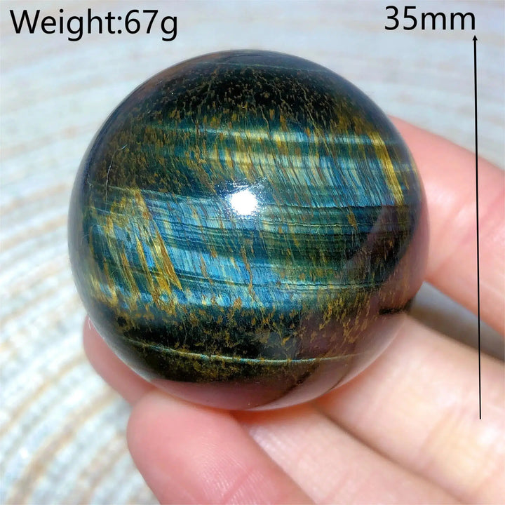 Tiger Eye Yellow & Blue Sphere