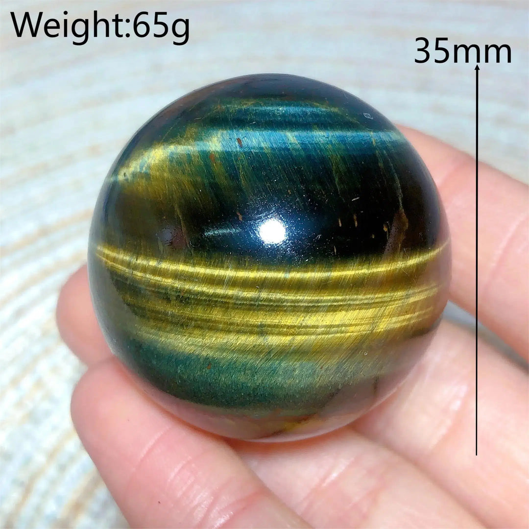 Tiger Eye Yellow & Blue Sphere