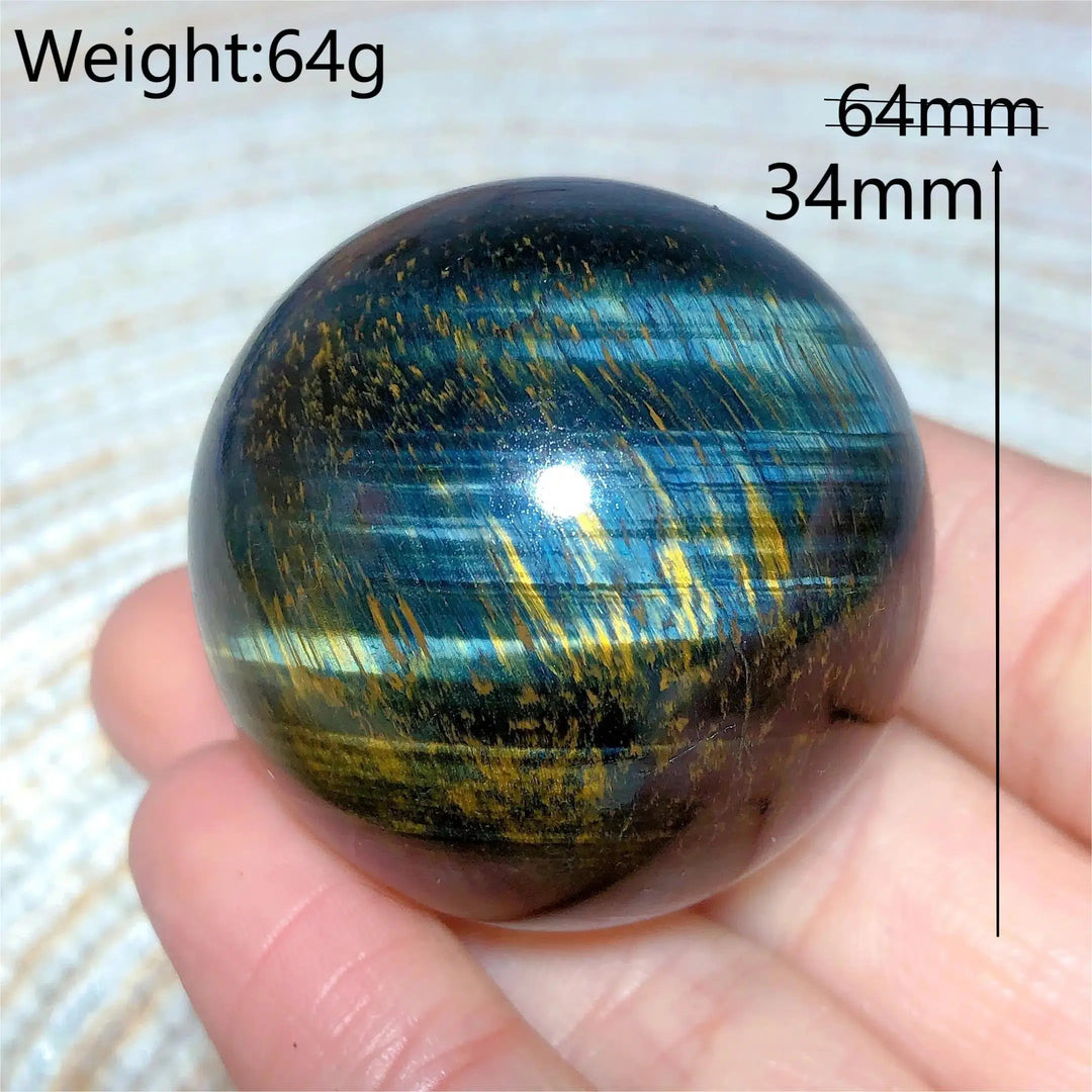 Tiger Eye Yellow & Blue Sphere