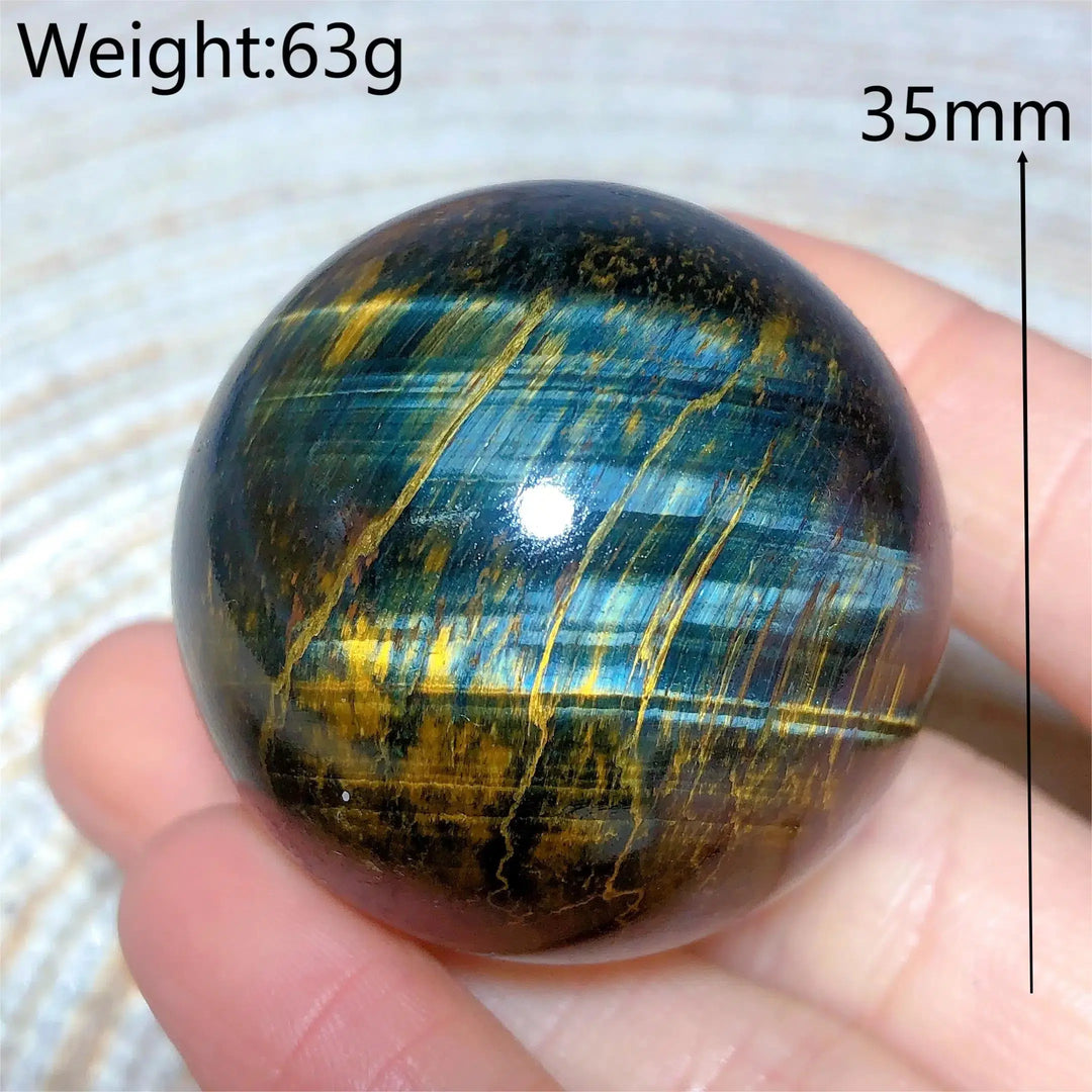 Tiger Eye Yellow & Blue Sphere