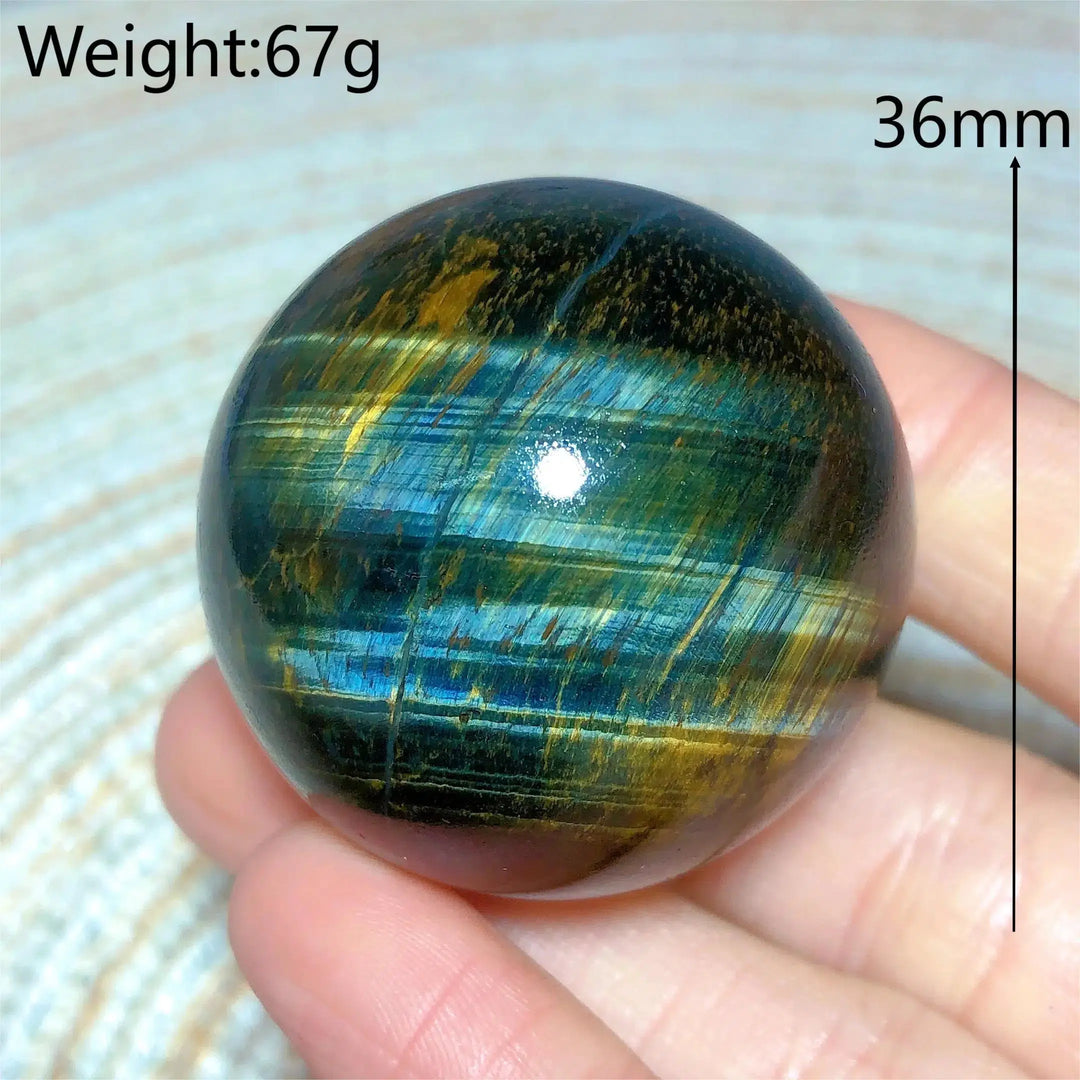 Tiger Eye Yellow & Blue Sphere