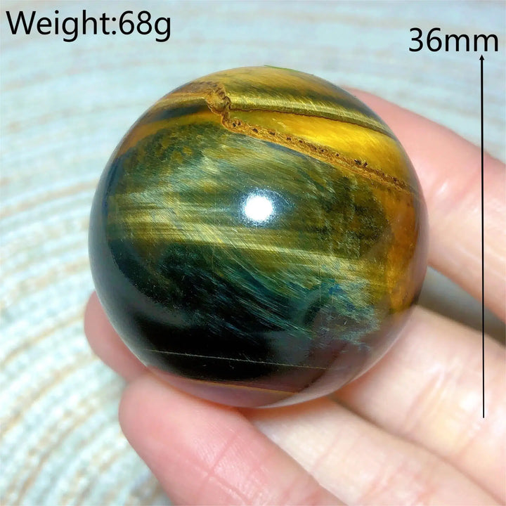 Tiger Eye Yellow & Blue Sphere