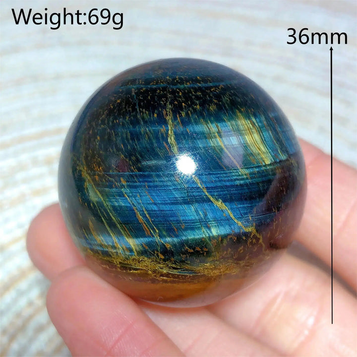 Tiger Eye Yellow & Blue Sphere