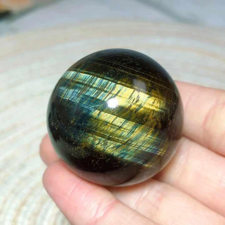 Tiger Eye Yellow & Blue Sphere