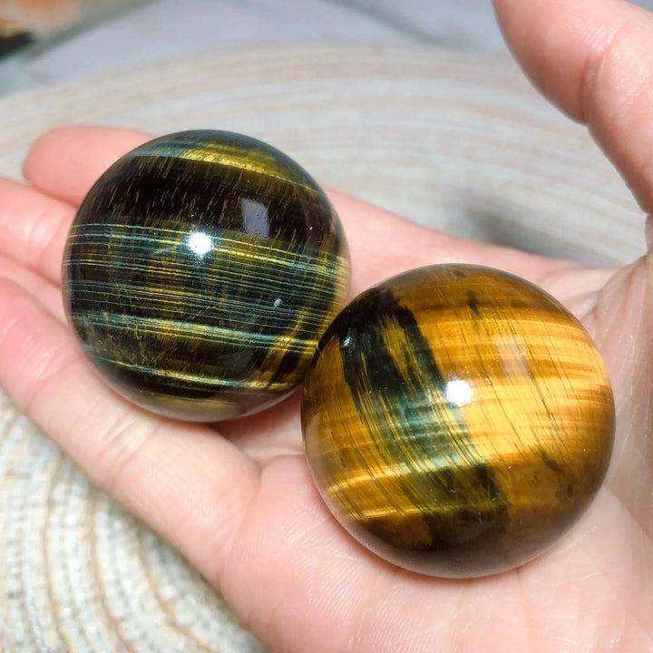 Tiger Eye Yellow & Blue Sphere