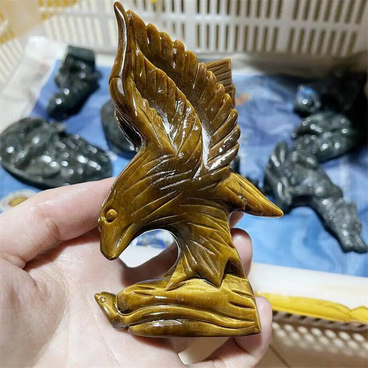 Tiger Eyes Hand Carved Eagle