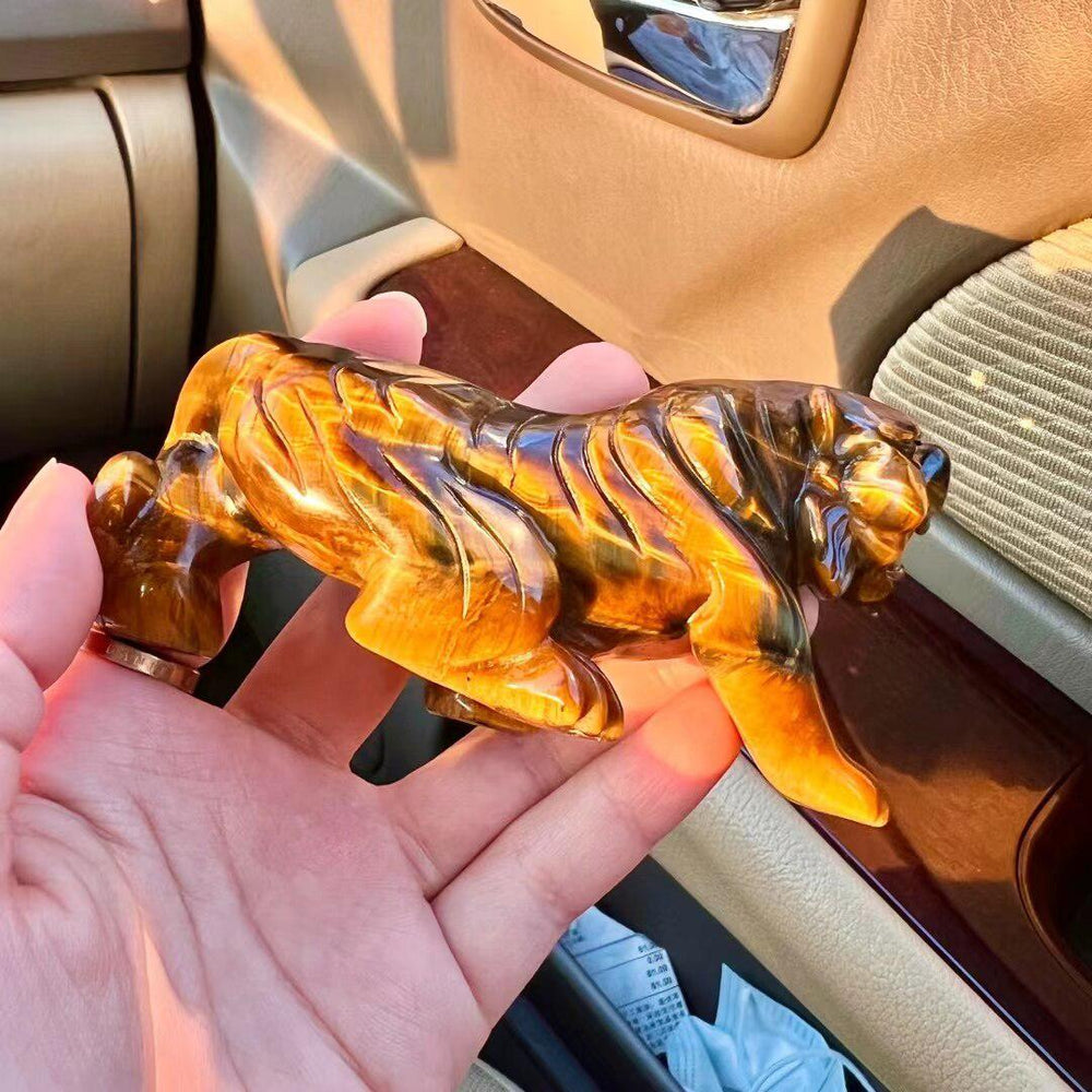 Tigers Eye Crystal Carved Tiger