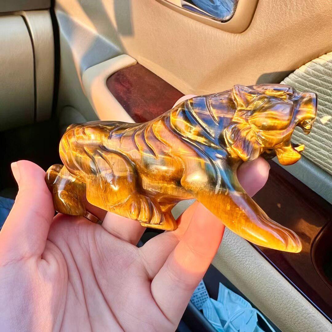 Tigers Eye Crystal Carved Tiger