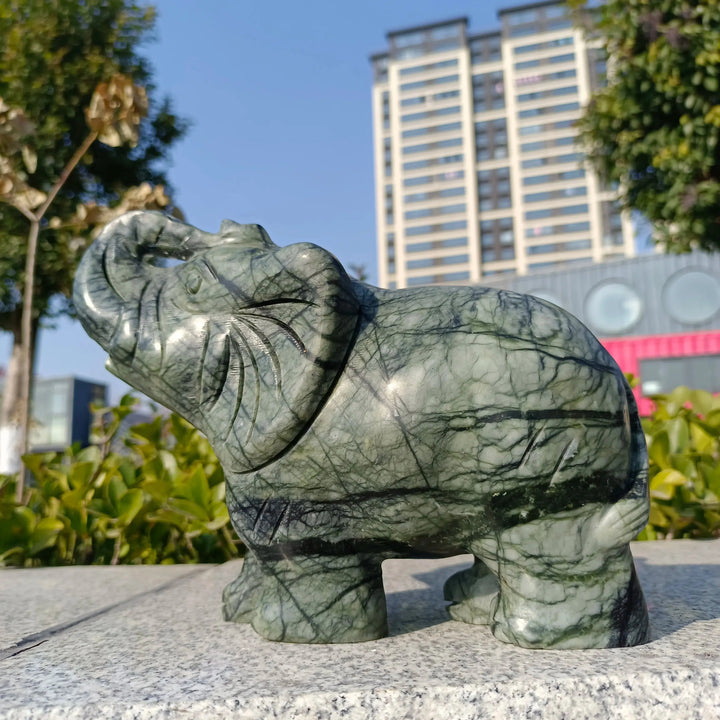 Tree Jade Elephant Carving