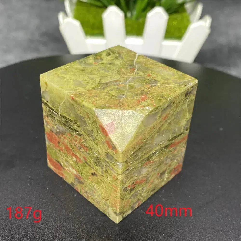 Unakite Crystal Cube