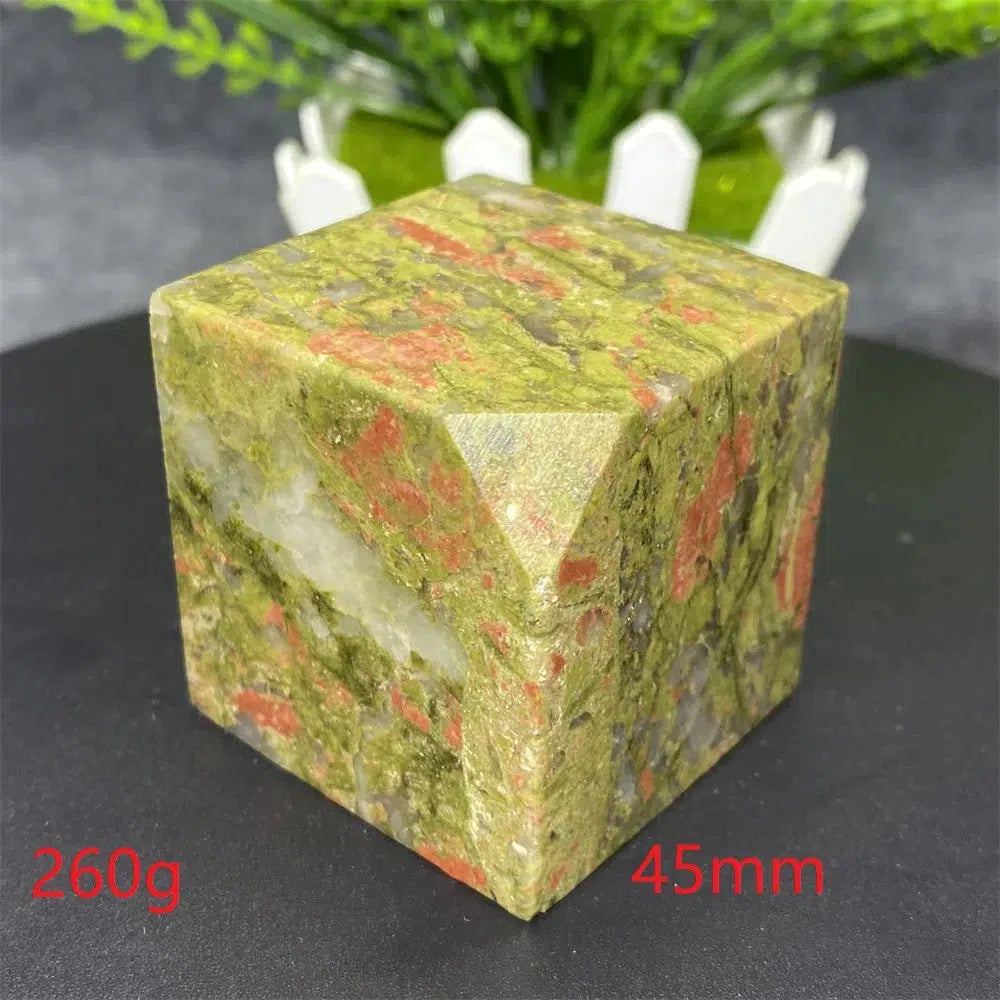 Unakite Crystal Cube