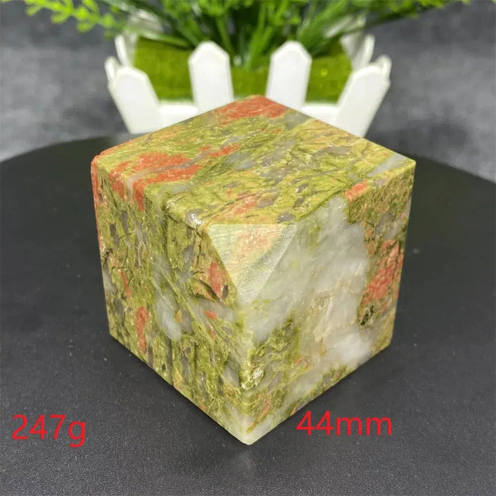 Unakite Crystal Cube