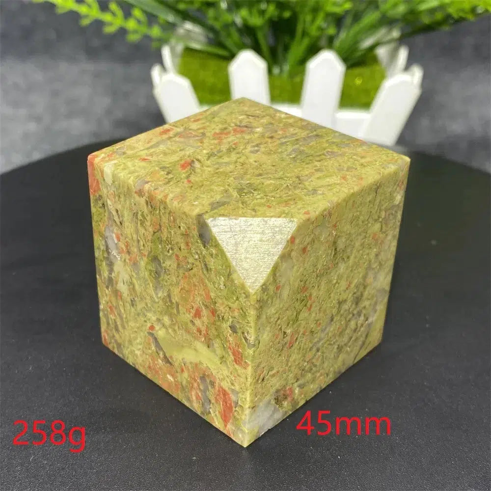 Unakite Crystal Cube