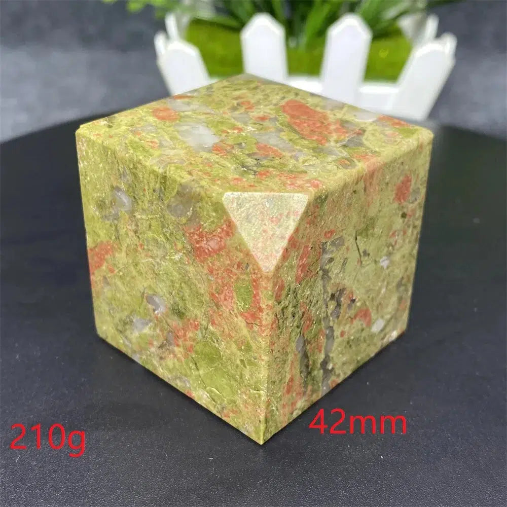 Unakite Crystal Cube