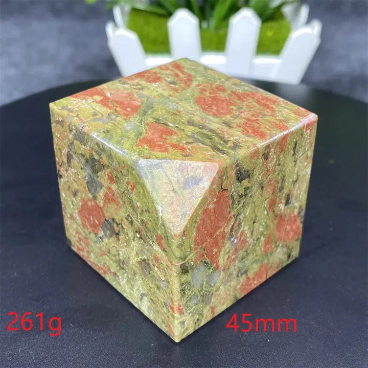 Unakite Crystal Cube