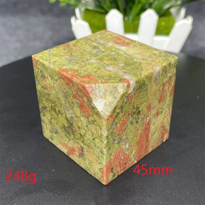 Unakite Crystal Cube