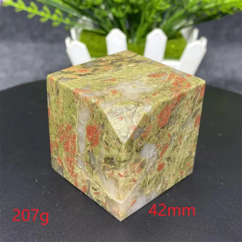 Unakite Crystal Cube