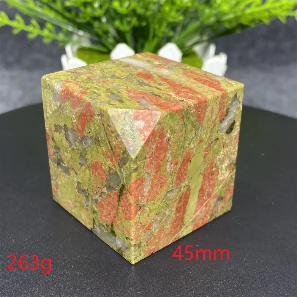 Unakite Crystal Cube