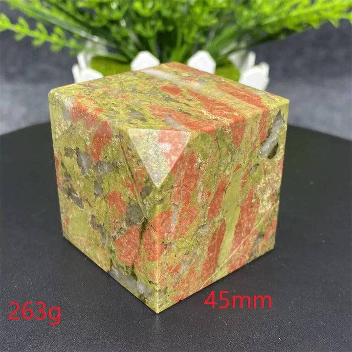 Unakite Crystal Cube